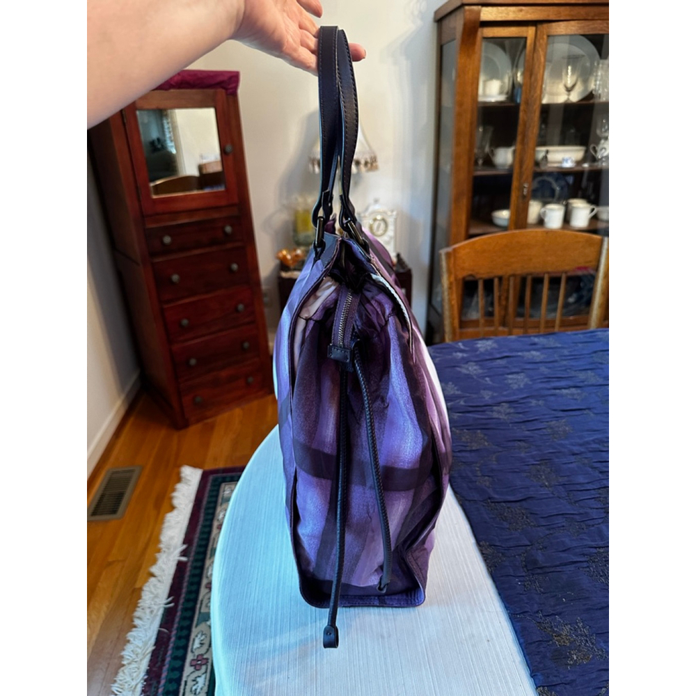 Burberry Purple/White Nylon & Leather Large Tote Bag - Picture 5 of 13